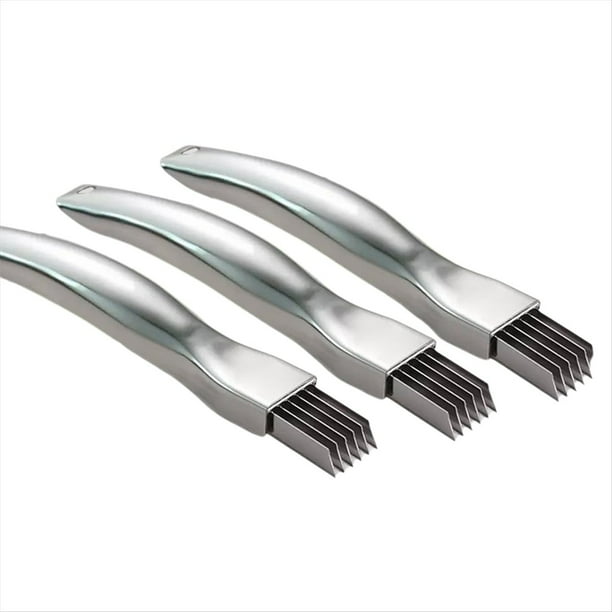 Cuchillo Rebanador, Cuchillo de Cebolleta de Acero Inoxidable, Cuchillo de Cocina para Verduras, Utensilio Multifunción para Rebanar Alimentos para el Hogar