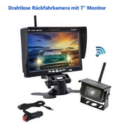 7" HD Wireless Backup Camera TFT LCD Vehicle Rear View Monitor Waterproof Back Up Camera Night Vision Parking System for Bus Camper Truck RV Trailer Motorhome