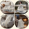 thumbnail image 6 of Beige Grey Throw Blanket for Couch, Soft Lightweight Flannel Fleece Blanket, Abstract Mottled Art Retro Modern Painting Microfiber Plush All Season Decorative Blankets Gifts for Sofa Bed 50"x60", 6 of 9