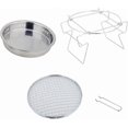 thumbnail image 5 of Outdoor Stainless Steel Round Grill Rack Portable Folding Campfire BBQ Charcoal Grill Combo for Picnic Patio Backyard Camping Tools Large, 5 of 5