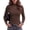 Brown, variant on Zeagoo Long Sleeve Shirts for Women Ribbed Slim Fit Tops Lettuce Trim Mock Neck Summer Fall Basic Tee
