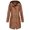Café, variante sur Mikilon Manteau de Pluie pour Femme Uni Extérieur à Capuche Imperméable Coupe-Vent Long