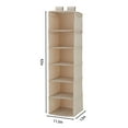 thumbnail image 3 of Mainstays Canvas 6-Shelf Hanging Closet Organizer for Shoes and Clothes, Beige, 3 of 6