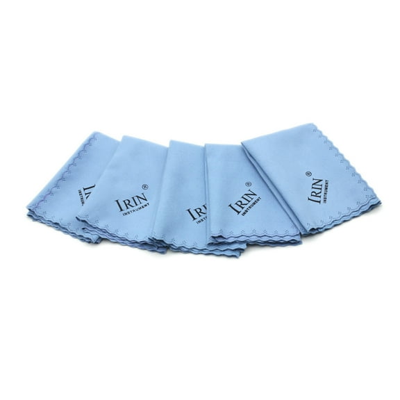 5pcs Microfiber Cleaning Polishing Polish Cloth for Musical Instrument Guitar Violin Piano Clarinet Trumpet Sax Universal