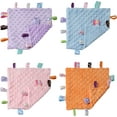 CREVENT Tag Security Blankets for Babies, Soft Small Loveys for Girls