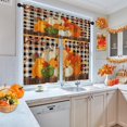 thumbnail image 3 of Colorful Autumn Leaves Kitchen Curtains with Valance and Tier Sets 36 Inch, 3 Pieces Tree Pumpkin Checker Rod Pocket Drapes Window Treatment Curtains for Kitchen Over Sink Dining Room Decor, 3 of 6