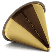Paperless Stainless Steel Pour Over Coffee Filter – Reusable and Permanent Coffee Cone Dripper for Ovalware, Chemex, Hario and Other Carafes (Titanium Gold)