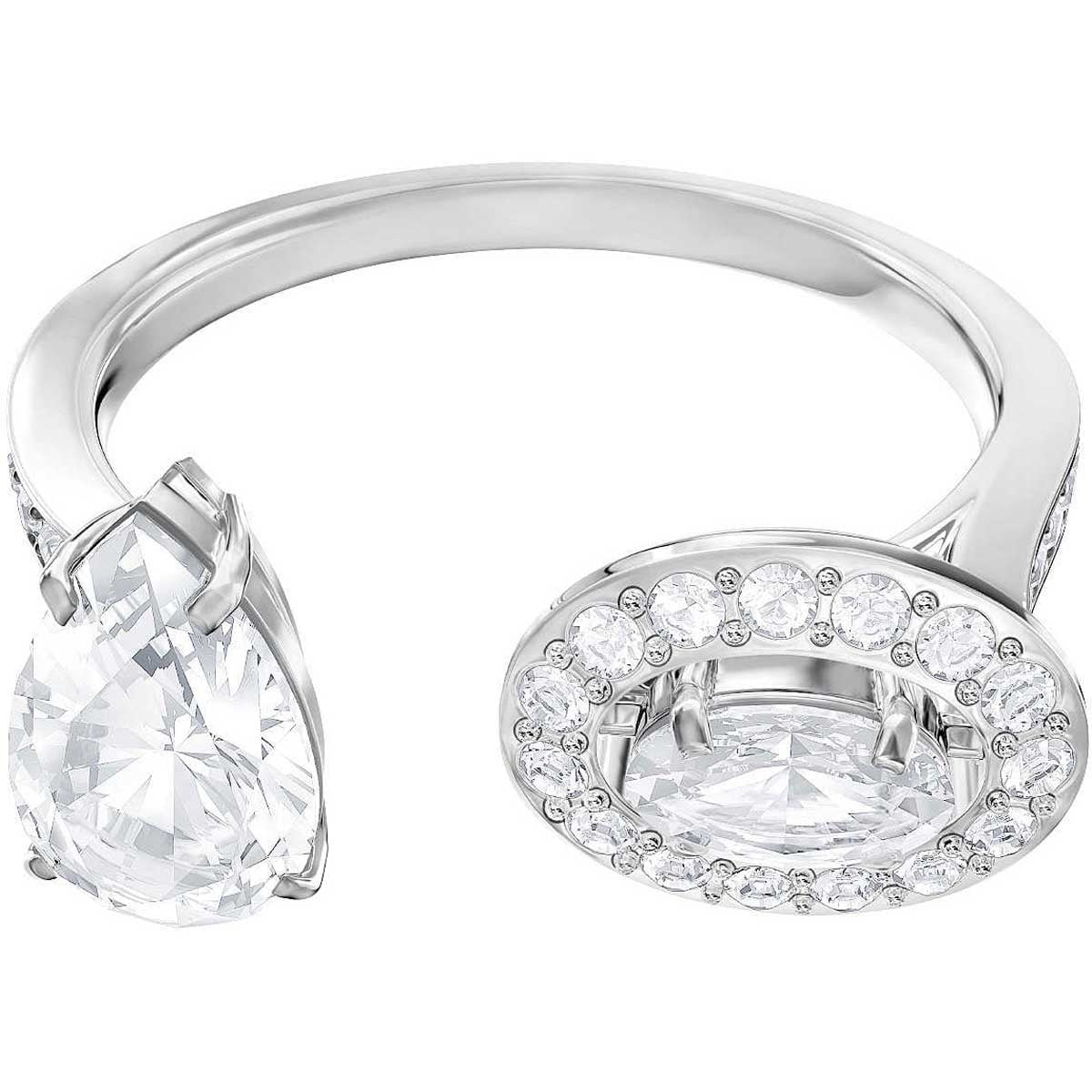 Swarovski 5410292 Women's Attract Rhodium Plated Ring, 55 - Walmart.com