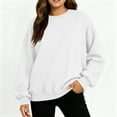thumbnail image 6 of Oversized Sweatshirt for Women 2025 Fall Long Sleeve Y2K Pullover Top Crewneck Sweat Shirts White XL, 6 of 6