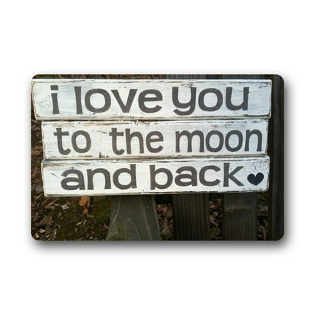 Back Door Rug WinHome I Love You to the Moon and Back Doormat Floor Mats Rugs Outdoors/Indoor Doormat Size 23.6x15.7 inches ()