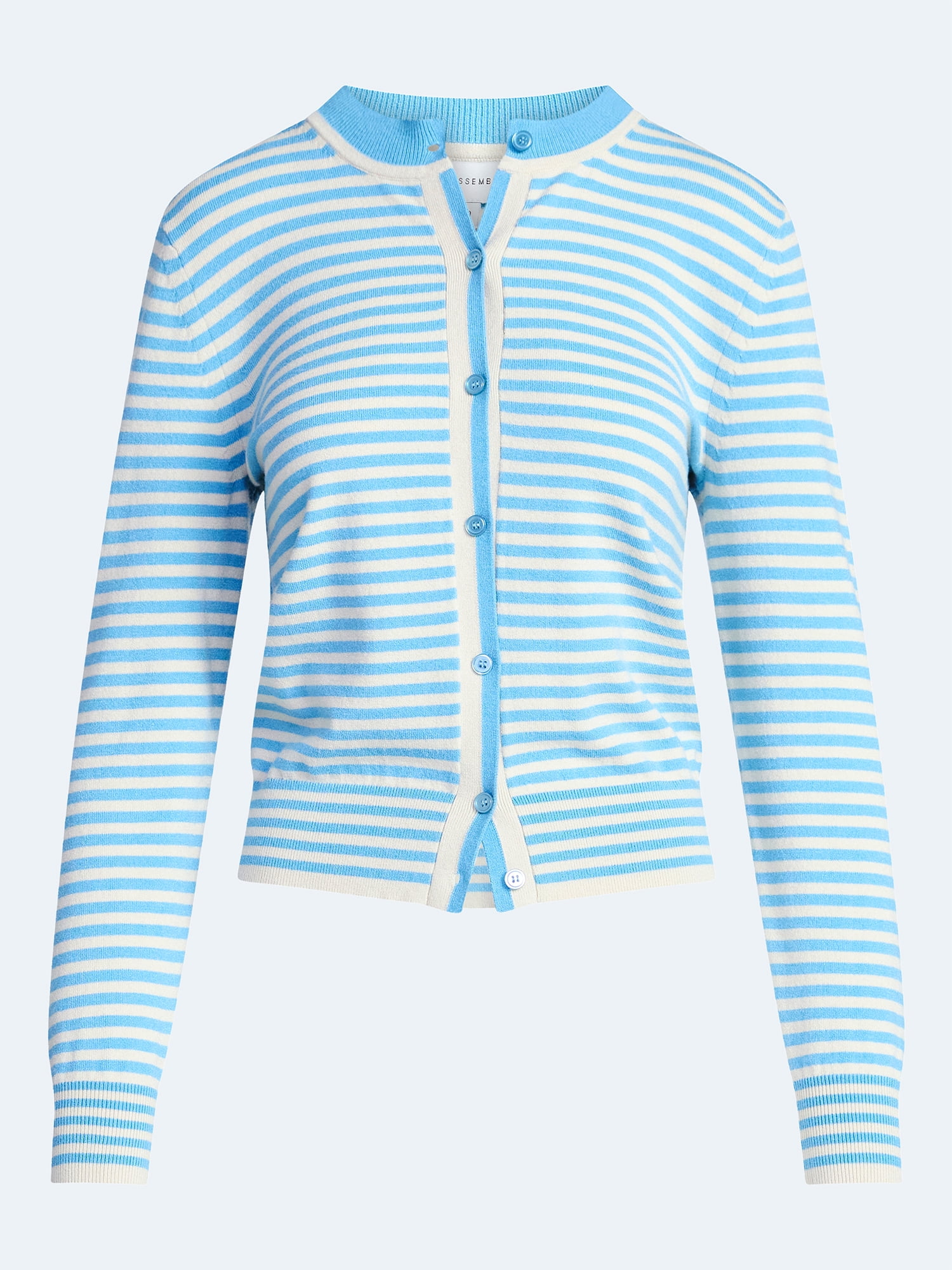 Free Assembly Women's and Women's Plus Solid, Stripe, & Print Classic Cozy Yarn Cardigan Sweater, Lightweight, Sizes XS-4X
