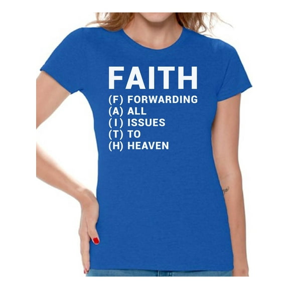 Awkward Styles Faith Shirts for Women Forwarding All Issues to Heaven Religious Christian Tshirts