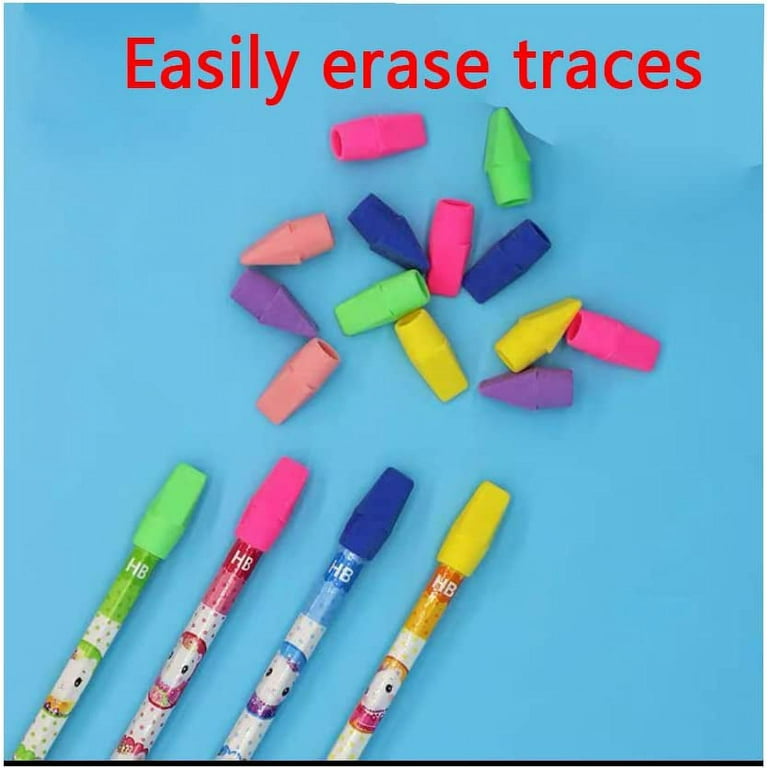 Pencil Top Erasers, Cap Erasers, 50 Pack Pencil Erasers, Pencil