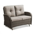 thumbnail image 3 of PARKWELL Wicker Loveseat Glider - Outdoor Patio 2 Seater Couch Sofa Rocker with Soft Thick Cushion - Sturdy Frame - Gray, 3 of 10
