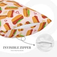 thumbnail image 3 of Rateoe Hot Dog In Heart Pattern Pillow Covers with Invisible Zipper(Pillows are not Included) Standard Pillowcases-16"x24", 3 of 6