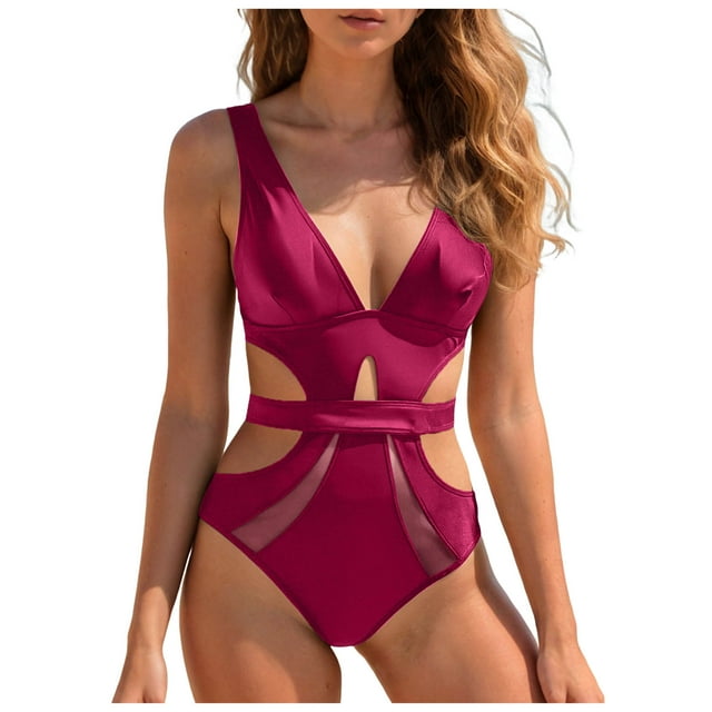 adviicd Maillot de Bain une Pièce d'Entraînement Athlétique pour Femme à Bretelles Ajustables, Maillot de Bain Petit pour Adulte Femme (Rouge, M)
