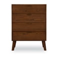 thumbnail image 3 of Contemporary Home Living 38" Brown Four Drawer Dresser Chest with Bronze Pulls, 3 of 4