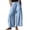 Sky Blue, variant on Lace Trim Wide Leg Pants for Women 2026 Spring Summer Cropped Lightweight Casual Pants, Size S-2XL