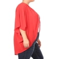 thumbnail image 3 of MOA COLLECTION Women's Plus Size Solid Dolman Sleeve Draped Open Front Chiffon Cardigan, 3 of 4
