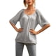 thumbnail image 2 of Camiseta Mujer Manga Corta Botón Camiseta Mujer Verano Top Blusa, M, Gris Methold AP001222-02, 2 of 7