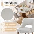 thumbnail image 4 of FANCROU Wooden Dining Chairs Set of 2, Modern Upholstered Fabric Side Chairs with Cutout Backrest and Wood Legs, Kitchen Dining Room, Linen, 4 of 5