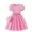 Pink, variant on Xmyrz Toddler Girls' Dresses Vacation Dresses Striped Cosie Loose Outdoor Puff Short Sleeve Casual Dresses Going Out Dresses Cute Dresses