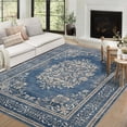 thumbnail image 3 of Modern Abstract Area Rug 8x10FT - Stain Resistant & Non-Slip Living Room Carpet, Blue, 3 of 14