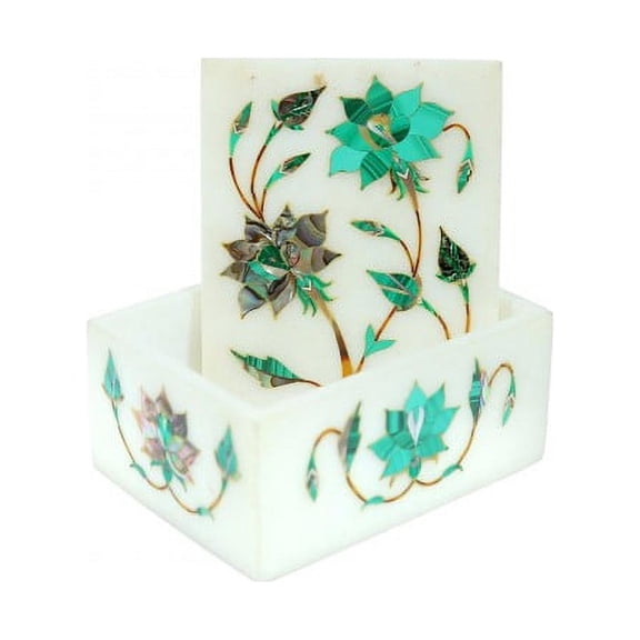 Marble Inlay in White Marble Box