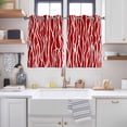 thumbnail image 2 of Red Striped Kitchen Curtains Window Panels, Classic Minimalist Waves Lines Pattern Insulated Window Treatment Curtain, Grommet Curtains for Bedroom/Living Room/Bathroom, 2 Piece 52"Wx45"L, 2 of 8