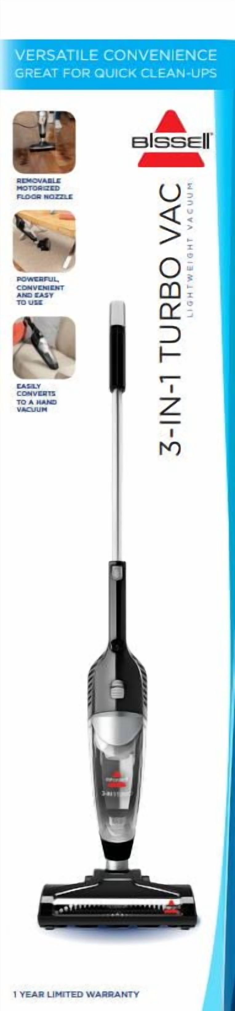BISSELL 3-in-1 Turbo, Corded, Stick Vacuum, Carpet, Area Rugs, Hardfloor, Upholstery, Removable Hand Vac, Lightweight, Motorized Bursh Roll, 2610, Black