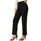 thumbnail image 1 of INSPIRE CHIC Pantalones de trabajo de cintura alta para mujer Pantalones de pierna ancha con hebilla trasera elástica Negro L, 1 of 6