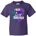 thumbnail image 3 of Inktastic Suicide Prevention I Wear Teal and Purple for My Brother Youth T-Shirt, 3 of 5