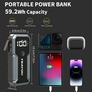 FEATOU Car Jump Starter Portable,5000A Peak 12V Battery Jump Starter for All Gas and Up to 7.0L Diesel Engine,Portable Battery Booster Box with USB Quick Charge and Type C Supersafe