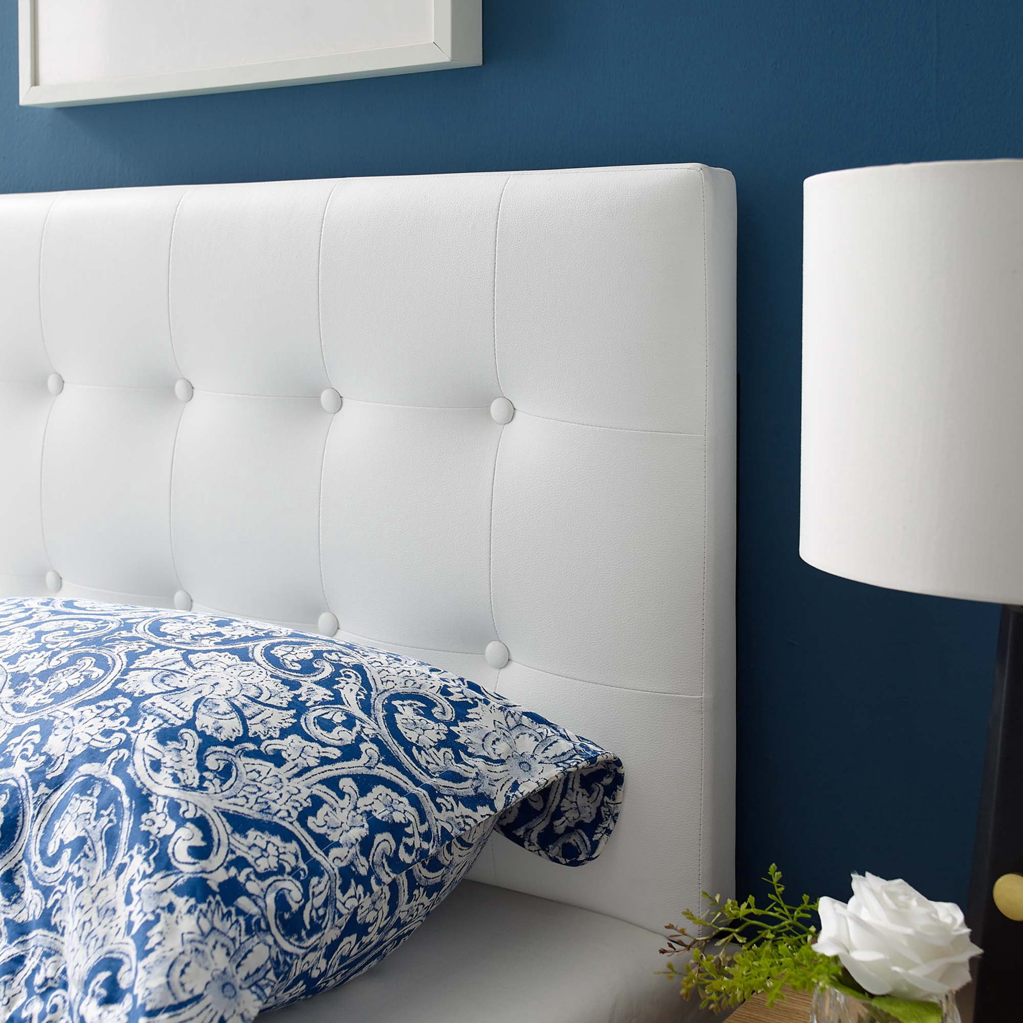 Modway Emily Tufted Button Headboard, Twin, White