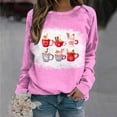 thumbnail image 1 of Qiopertar Femmes Décontracté Manches Longues Col Rond Hauts Chemises Amples Blouse Imprimé Saint-Valentin Chandail en Molleton Graphique Liquidation Livraison Gratuite à Moins de 5$ jusqu'à 90 % de Réduction, 1 of 4