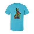 thumbnail image 2 of Colorful Rainbow Rabbit Animal Lover Men's Graphic T-Shirt, Light Turquoise, 4XL, 2 of 3