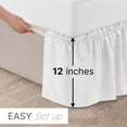 thumbnail image 3 of Wrap Around Dust Ruffle Bed Skirt - White - Bed Skirt For Full Size Beds With 12 In. Drop - Easy Fit Elastic Strap - Pleated Bedskirt With Brushed Fabric - Machine Wash & Wrinkle Free - By Cgk Linens, 3 of 5