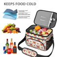 thumbnail image 5 of Lunch Box Pioneer Flower Floral Print Pattern Insulated Lunch Bag for Women Men,Medium Leakproof Lunchbox Cooler Bag Adjustable Strap,10 X 6.7 X 8 Inches, 5 of 6
