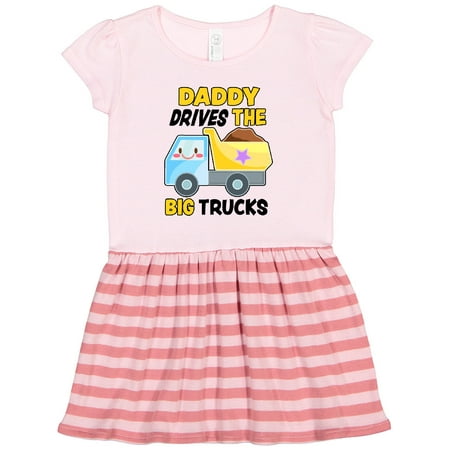 

Inktastic Daddy Drives the Big Trucks with Dump Truck Gift Toddler Girl Dress