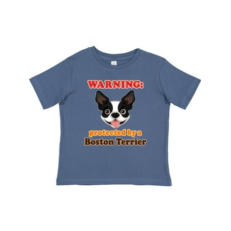 

Inktastic Boston Terrier Dog Protected by Gift Baby Boy or Baby Girl T-Shirt
