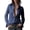 Navy, variant on Hesxuno Women Solid Dress Shirts Ruffle Cuff Long Sleeve Button Down Shirts Cotton Linen Casual Business Shirt Formal Work Shirts Gray S
