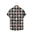 thumbnail image 5 of biudgviw Men's Valentines Day Shirt Lapel Button Down Graphic Tees Fitness Muscle Short Sleeve Top Heart Print Festival Outfits with Pocket, 5 of 6