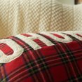thumbnail image 2 of Nueva funda de almohada con estampado navideño, funda de cojín bordada con letras a cuadros rojos y verdes, funda de cojín de tela para el hogar, 2 of 6