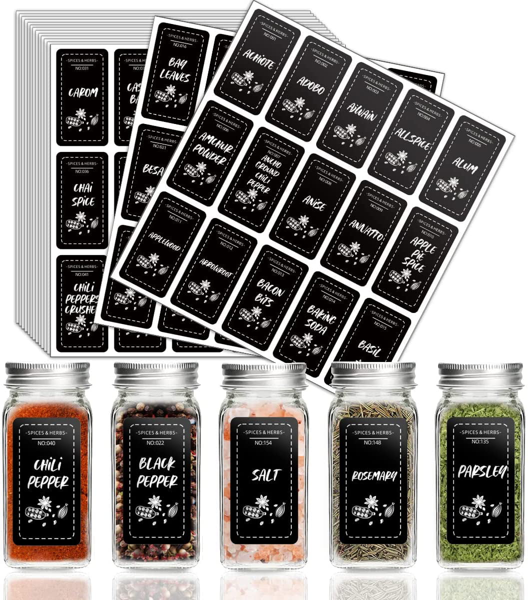 Waterproof Spice Labels For Spice Bottles And Jars - Blackboard