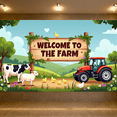 thumbnail image 3 of LUUFILx Farm Welcome Banner Backdrop for Outdoor Party Decorations Farming Background Barnyard Birthday Event Photography Props Cow Tractor Theme, 3 of 7