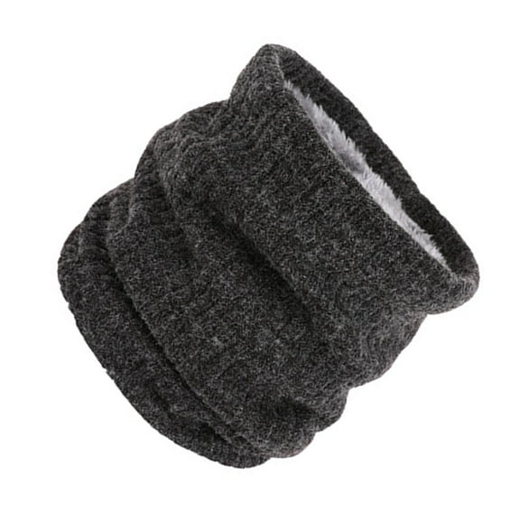 ULTNICE Mens Knitted Scarf Neck Warmer Circle Knit Warmth Dark Grey For Winter 1Set