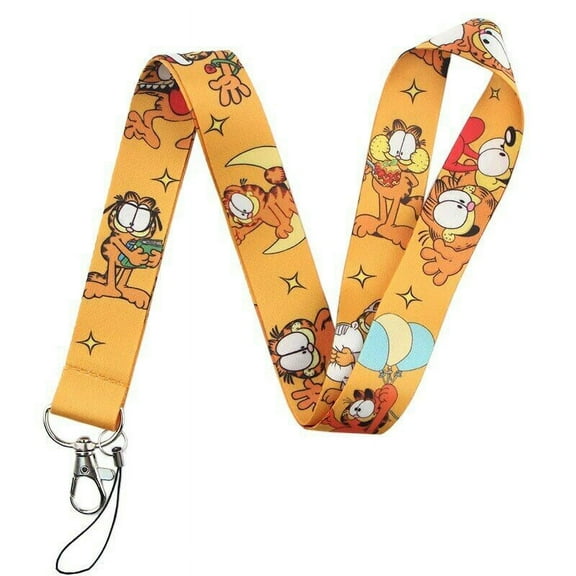 Anime Source Garfield the Cat Orange Comic Strip Lanyard Keychain ID Badge Holder
