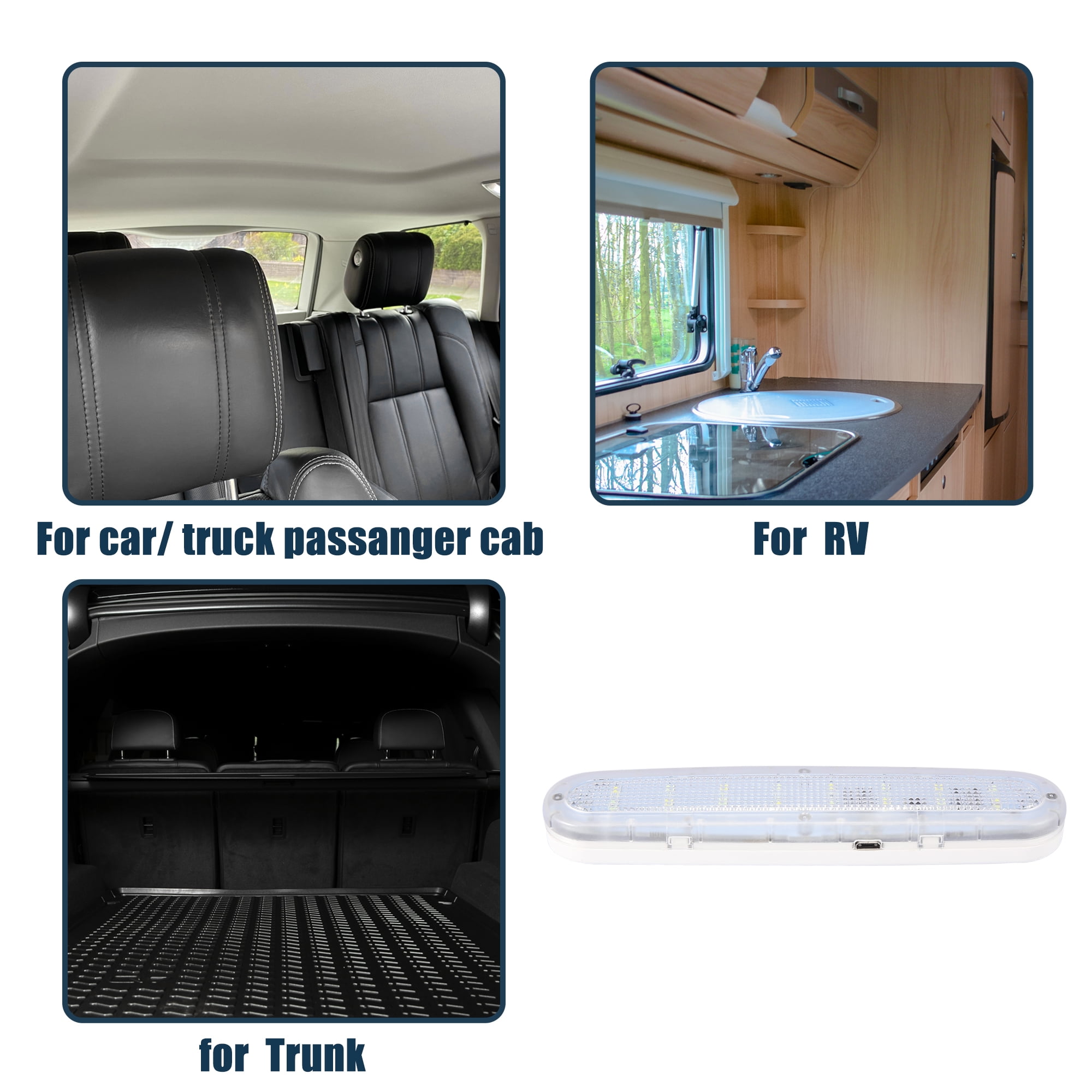 X AUTOHAUX Car RV Boat Trailer Interior Ceiling Roof LED Lamp Lights Magnetic Dome Light Set with 16 LEDs X AUTOHAUX Car RV Boat Trailer Interior Ceiling Roof LED Lamp Lights Magnetic Dome Light Set with 16 LEDs