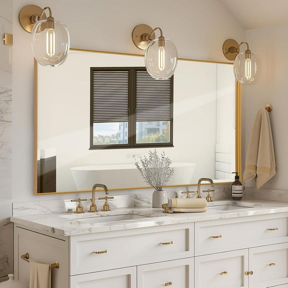 Wall Mirror 30" x 40" for Bathroom Modern Gold Deep Frame Mirror for Wall Decorative Horizontal or Vertical Wall Mounted Mirror for Bedroom Living Room Entryway Wall Decor