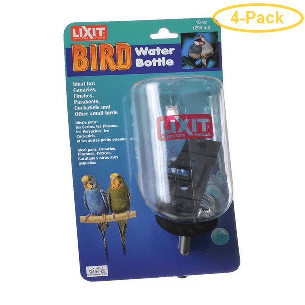 Lixit Widemouth Bird Water Bottle 10 oz Pack of 4